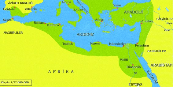 6. yüzyılda bizans devletinin afrika toprakları