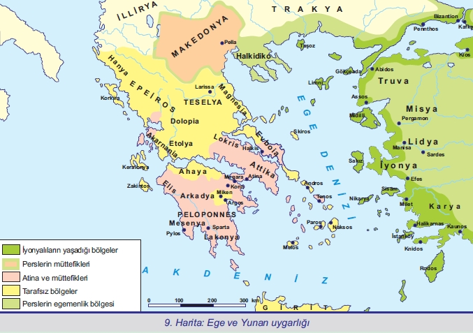 Ege ve Yunan Uygarlığı Haritası