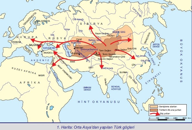 Orta Asya Türk Göçleri Haritası