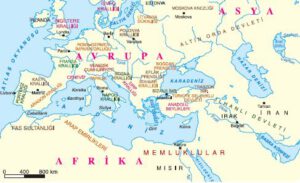 14. Yüzyıl Başlarında Yakın Doğu ve Avrupa Haritası