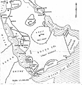 Birinci Dünya Savaşında Hicaz - Asir - Yemen - Cephesi Haritası