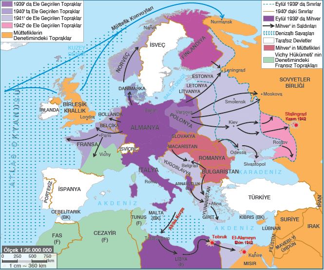 Mihver Devletlerin Avrupa'da 1939 - 1942 Yılları Arasında Gerçekleştirdikleri Saldırılar